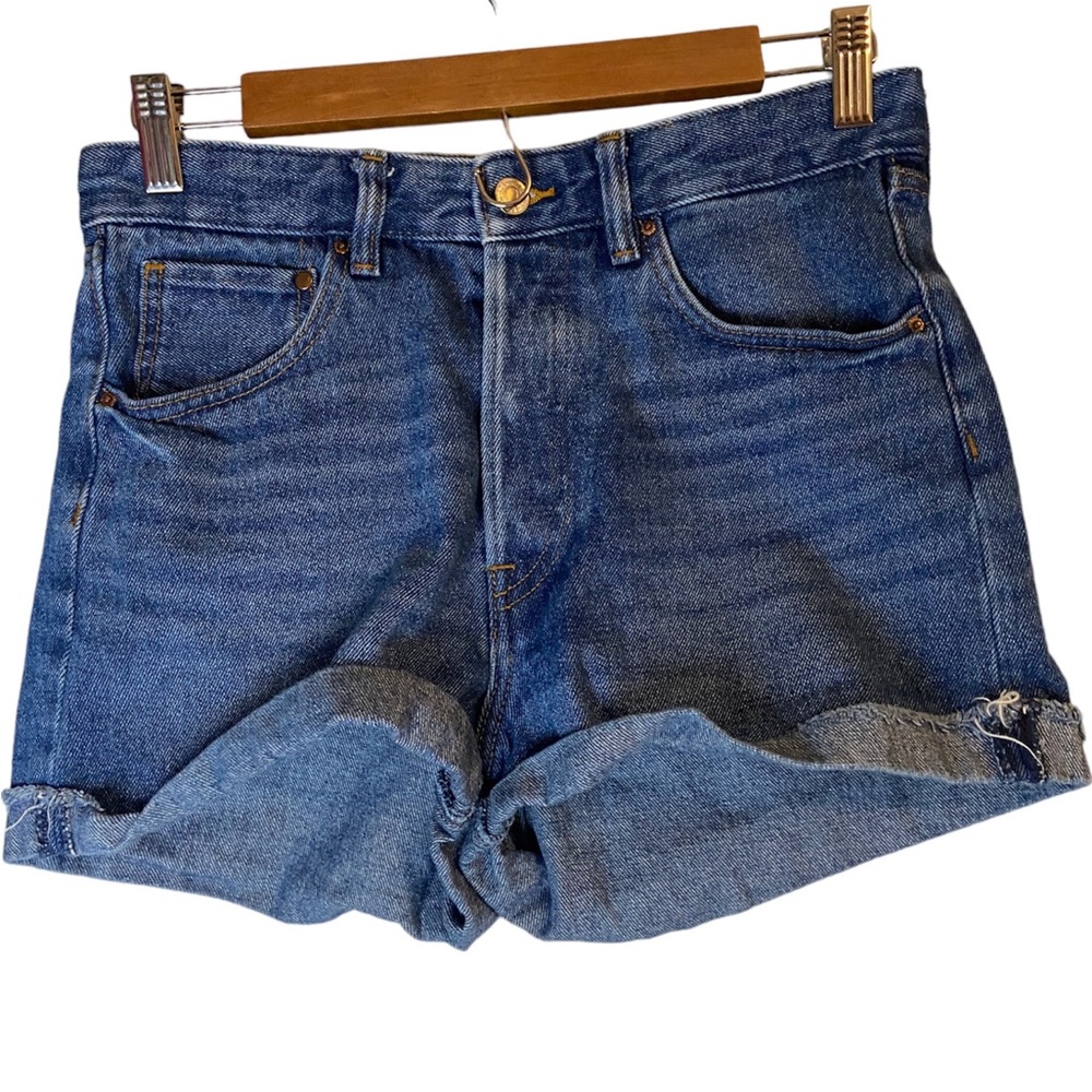 & Denim cut off blue jean denim High waist rise cut offs us 6